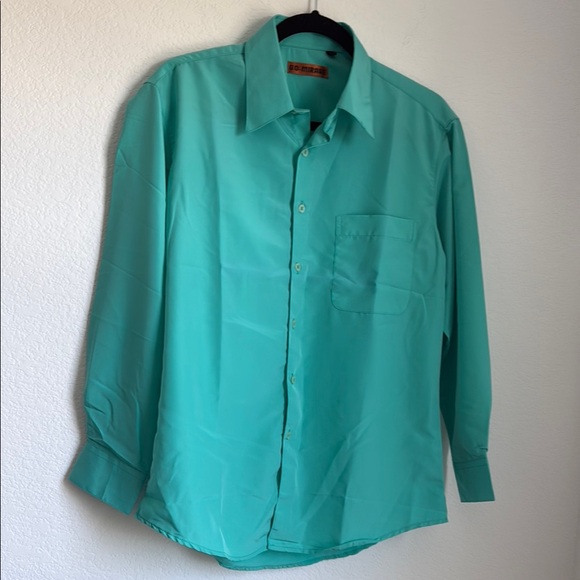 Casual Blue Button Down Shirt with Classic Collar - Picture 4 of 9